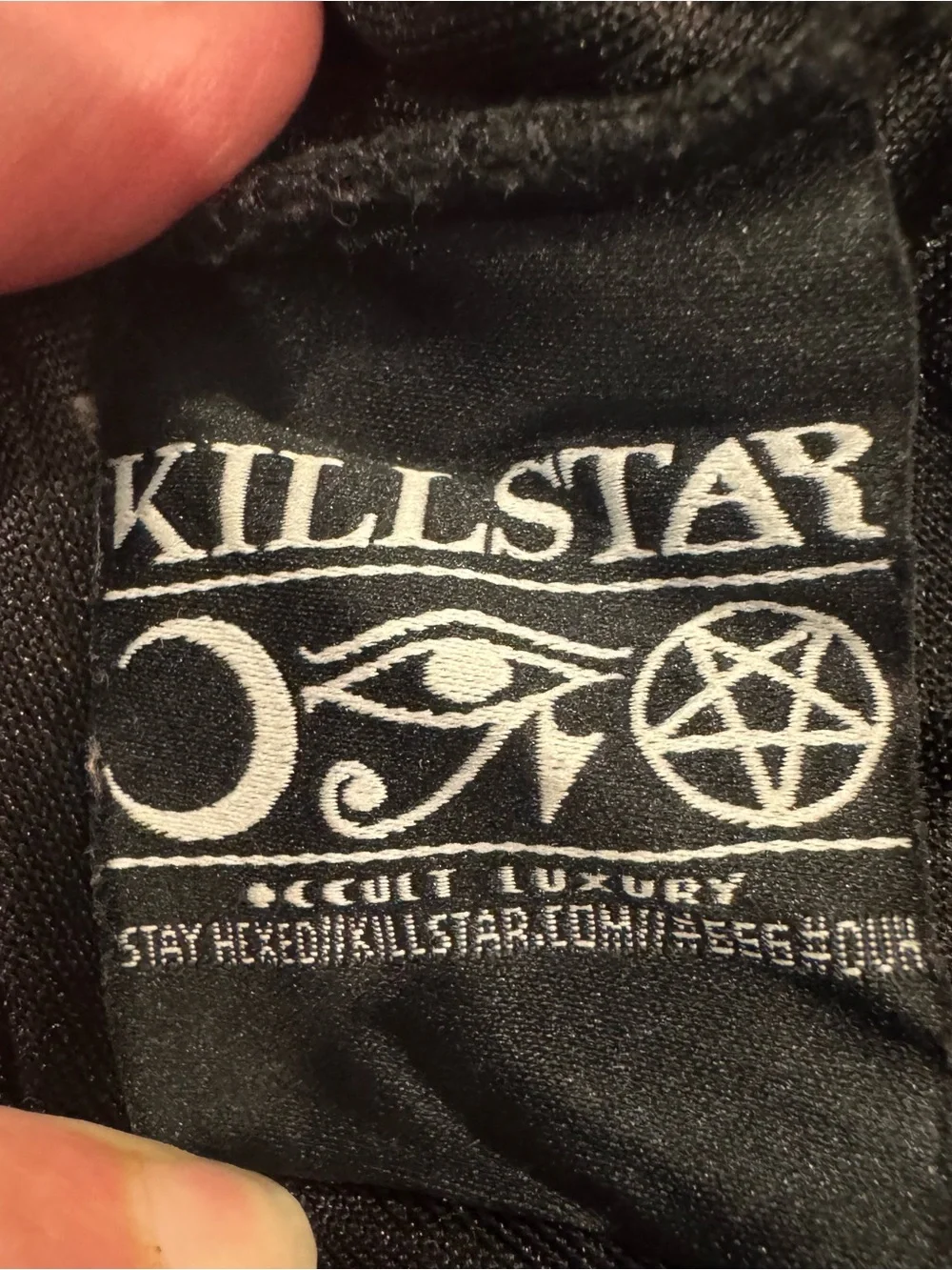 Killstar Midnight Velvet Long Sleeve Crop Top Black Crushed Velvet Goth Emo XL - Picture 8 of 9